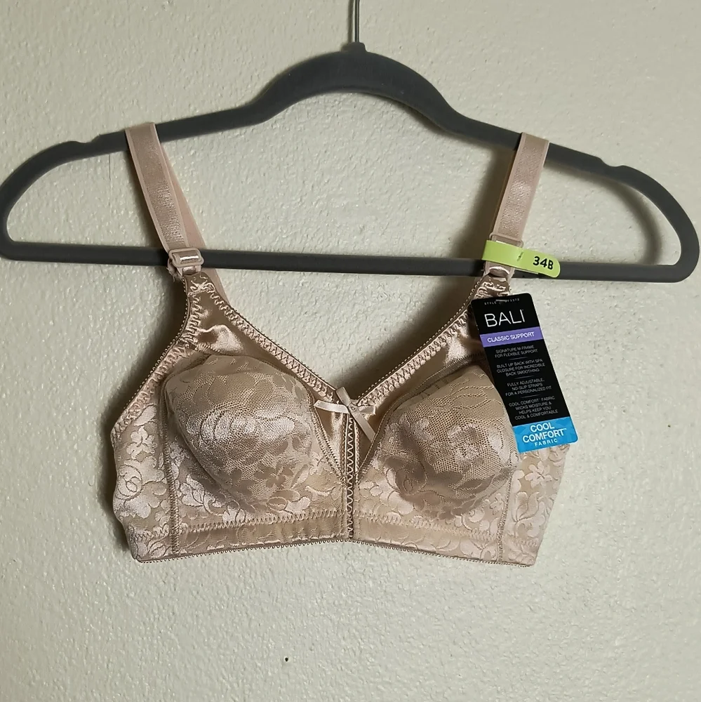Bali Classic Support Women's Lace Bra in Tan 34B Wirefree